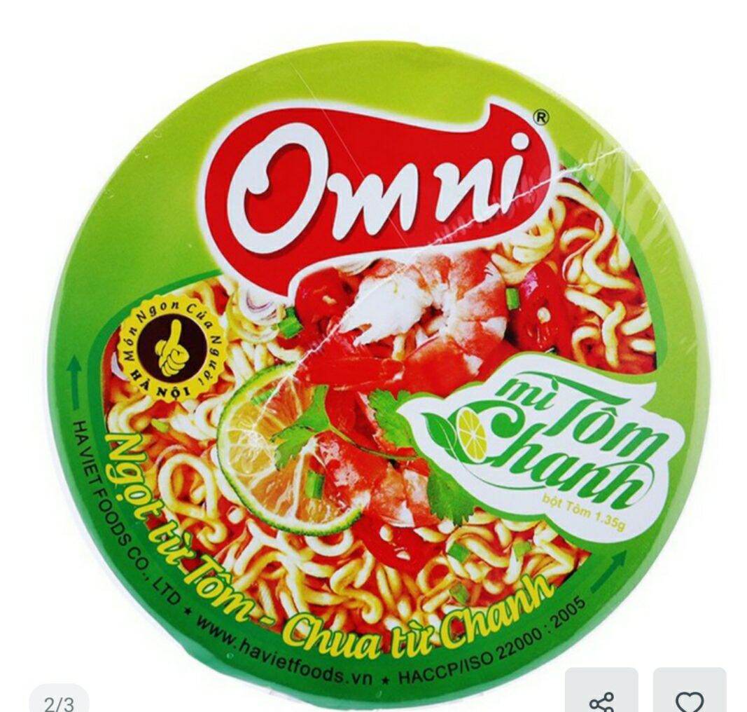 Thùng mì cốc tôm chanh Omni 24 cốc/t - date luôn mới nhất