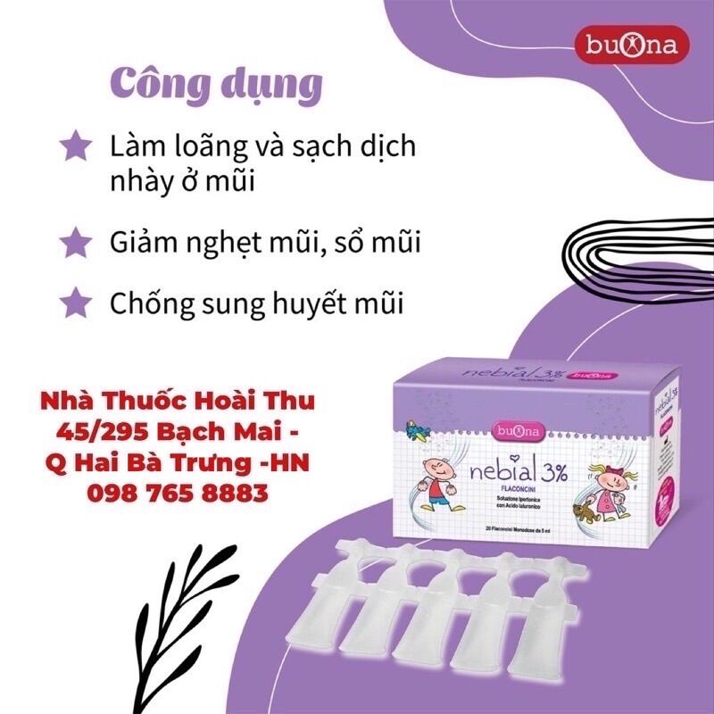 Buona Nebial / Nebianax - Nước muối ưu trương (Hộp 20 ống )