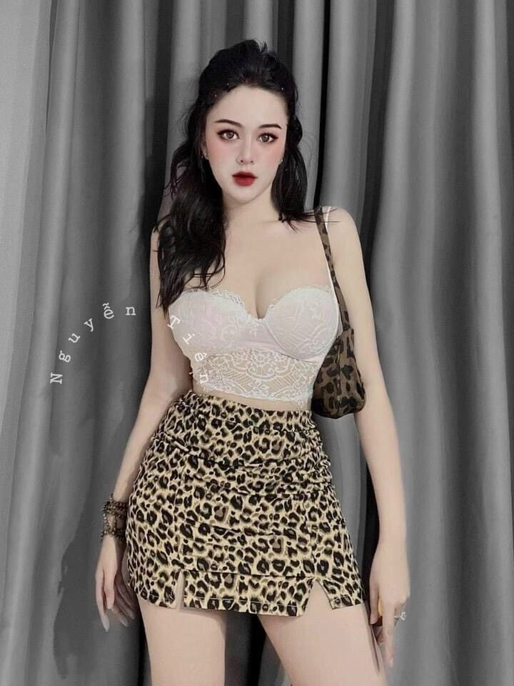 Chân váy chữ a chân váy da beo đẹp from dưới 50kg