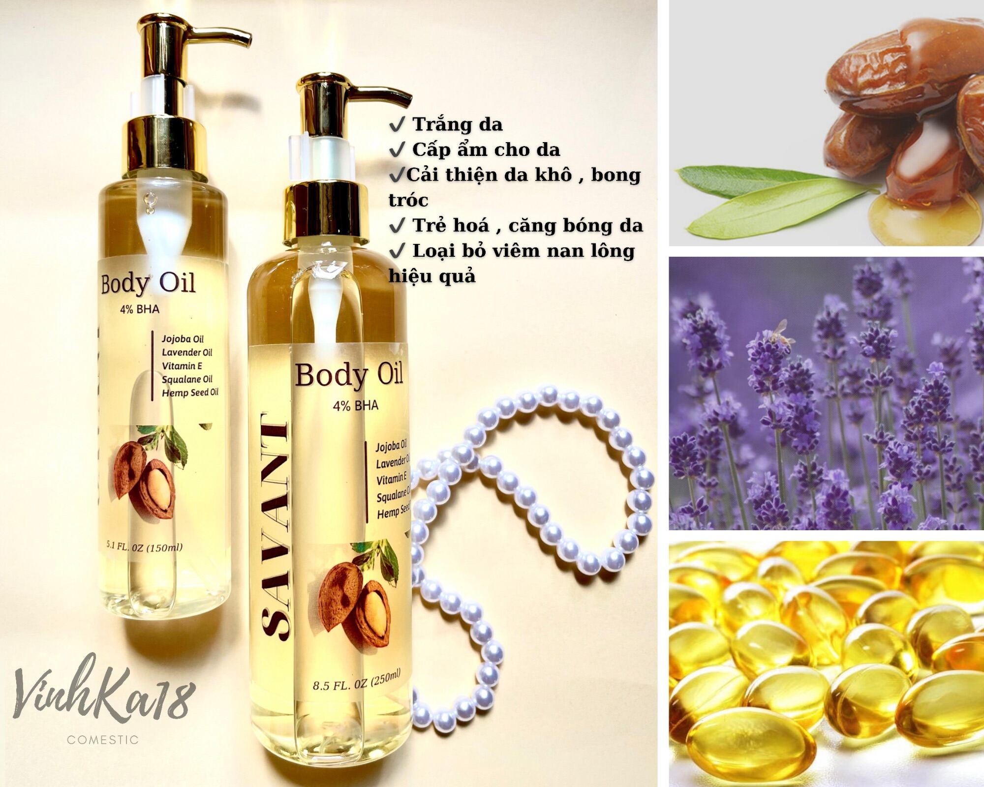 [4%Bha] Body Oil Dưỡng Trắng Da Savant - Vinhka18