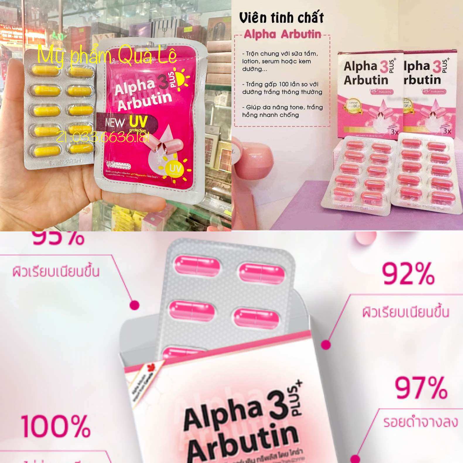 (LẺ 1 VIÊN) VIÊN KÍCH TRẮNG ALPHA BUTINE THÁI LAN