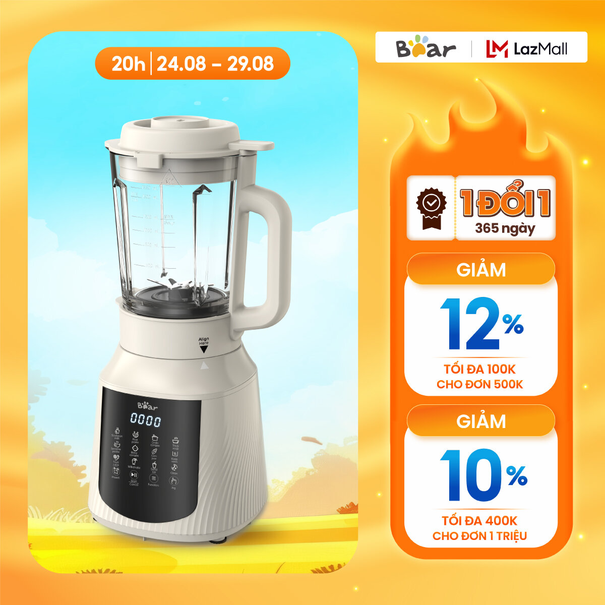 Máy làm sữa hạt đa năng 1.5l bear pbj-c16q8 - hàng chính hãng