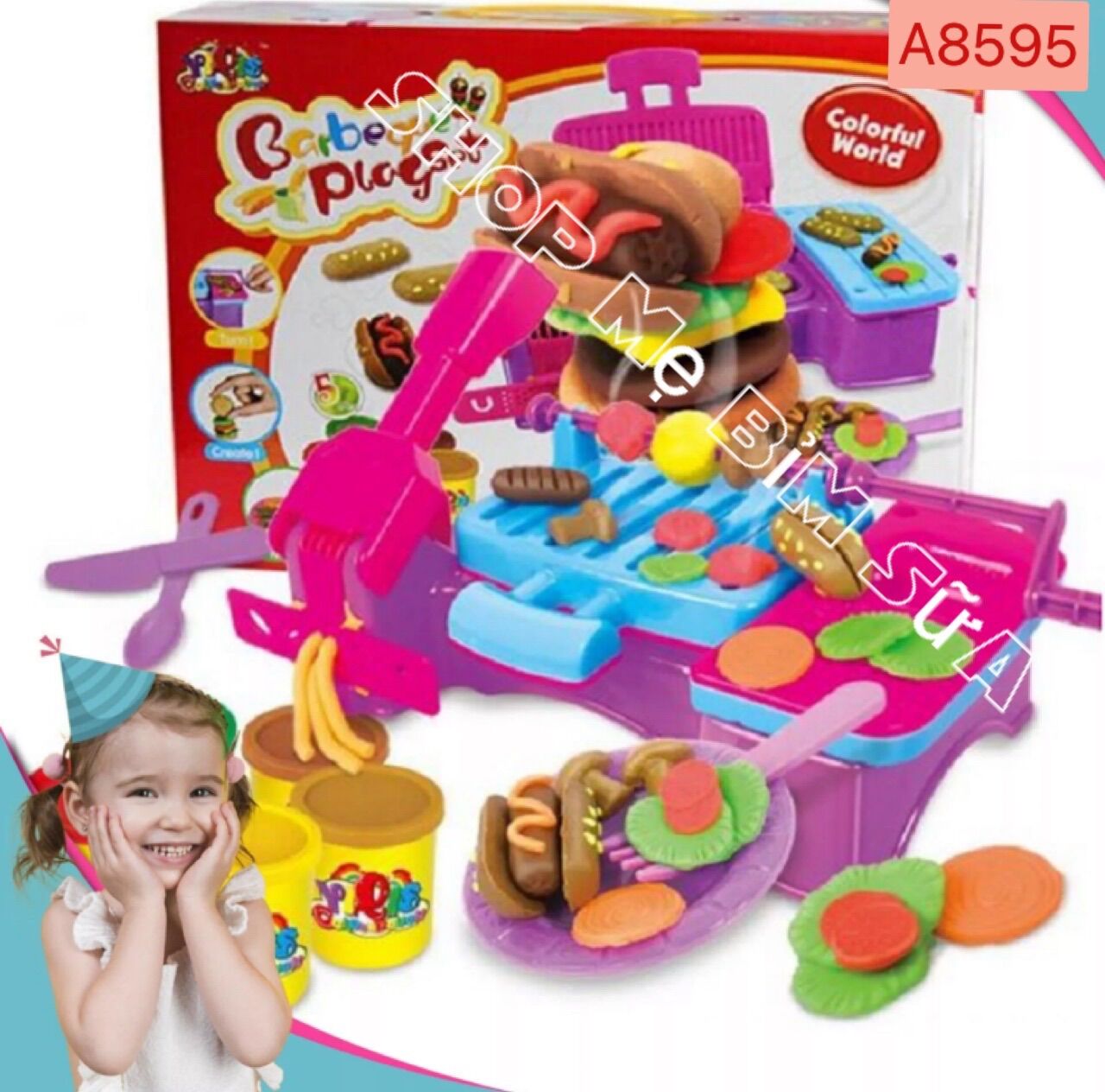 Bộ đồ chơi đất sét làm bánh bpq và mì
