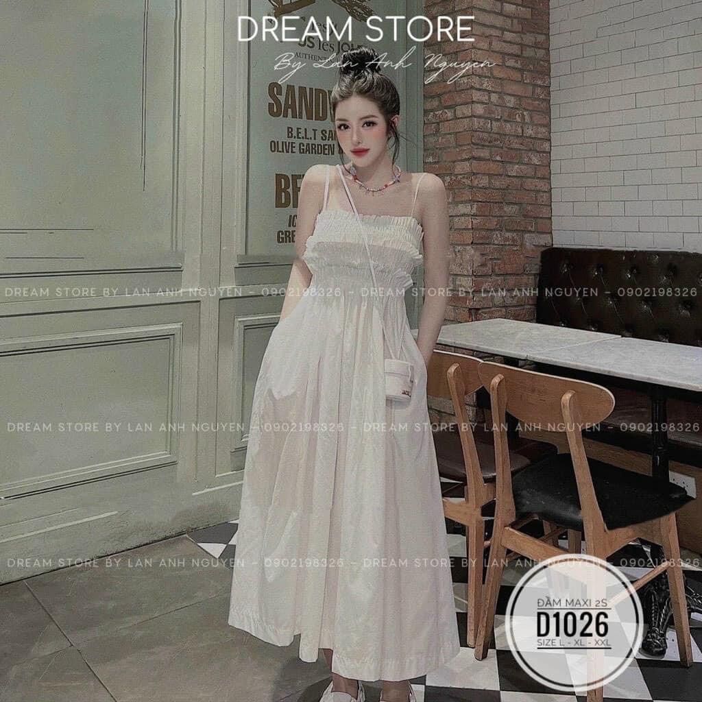 (SHOP TÁO ĐỎ BIGSIZE 50kg đến 90kg) đầm maxi 2 dây chun ngực