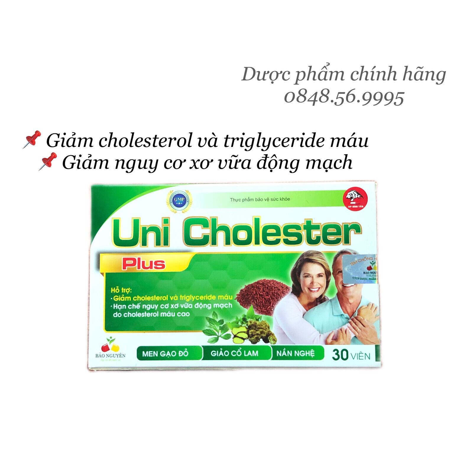UNI CHOLESTER hộp 30 viên -Giảm cholesterol và triglyceride máu