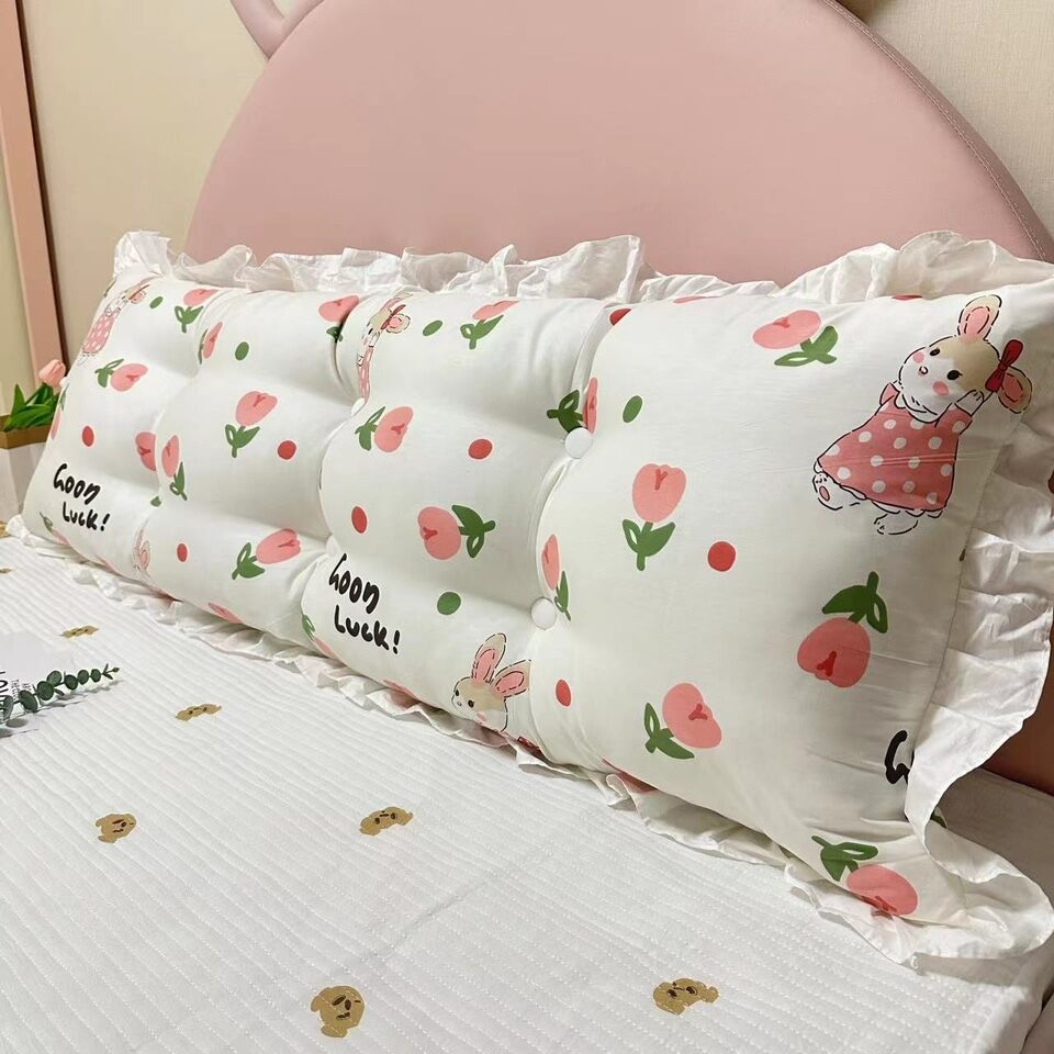 Phong Cách Hàn Quốc Pure Cotton Vải Bông Gối Dài Mềm Tựa Lưng Công Chúa Kích Thước Đôi Có Thể Tháo R