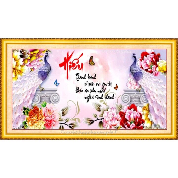 Tranh đính đá chữ hiếu lv278/ 94x50cm/ chưa đính đá