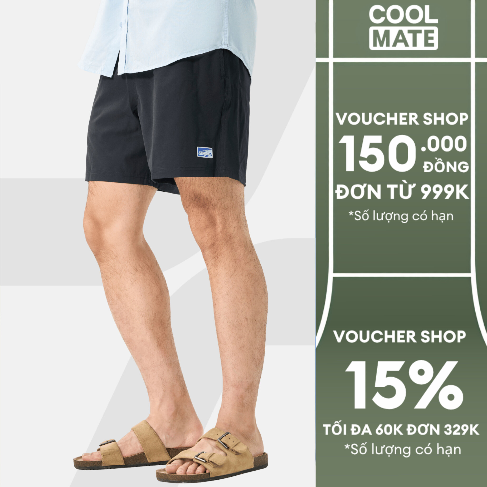 Quần nam Travel shorts 7inch mềm mại, thoáng khí, nhanh khô Coolmate
