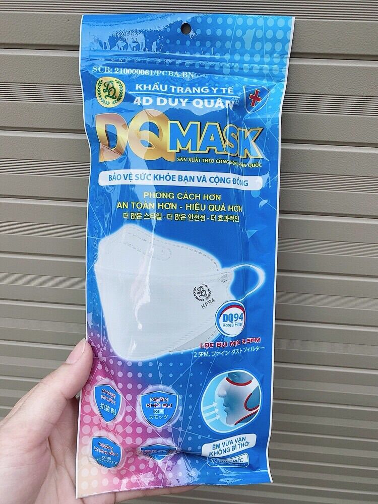50 chiếc = 5 gói khẩu trang Kf 94 DQ (Duy Quân)
