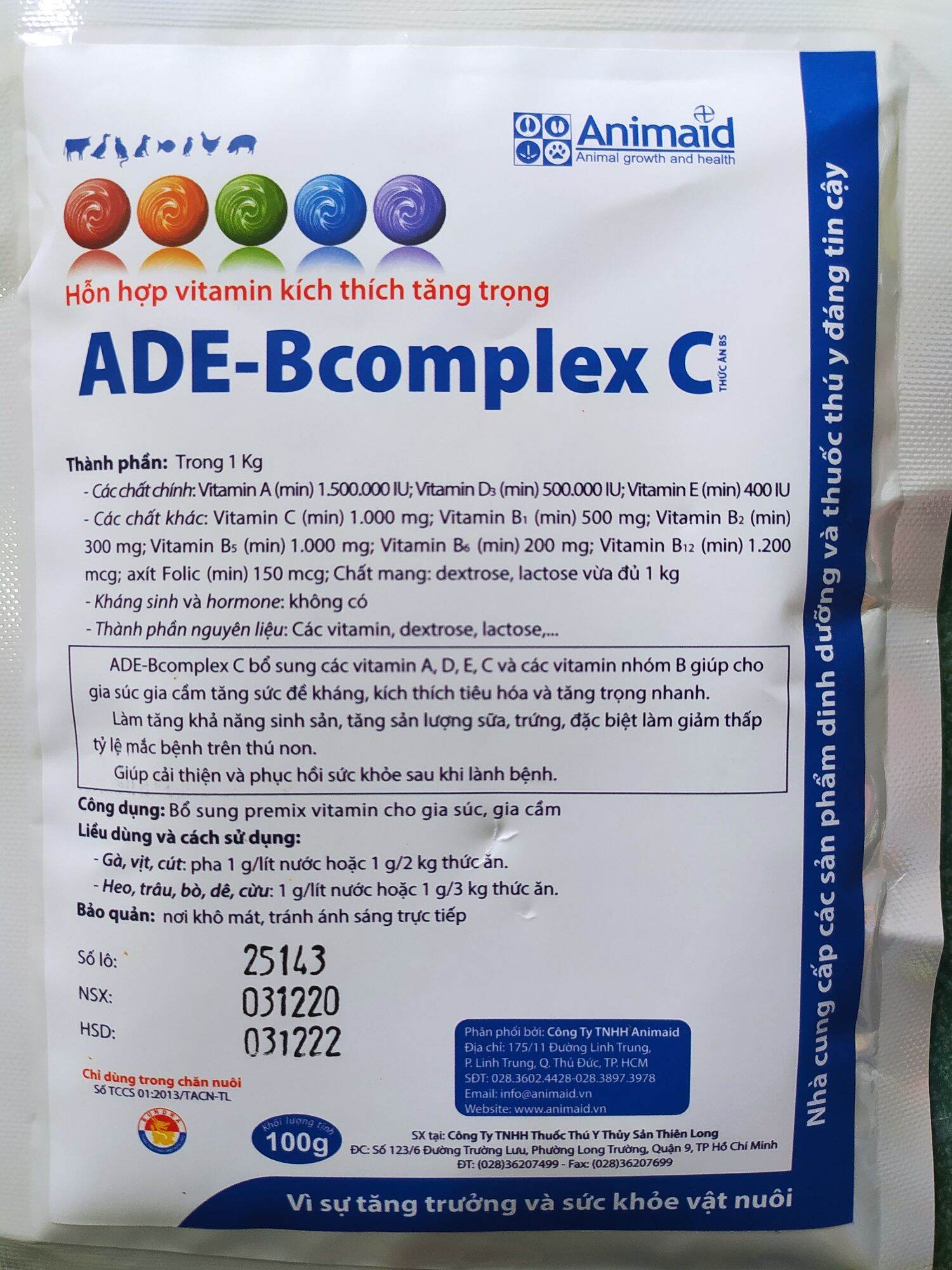 ADE BCOMPLEX C GÓI 100GAM