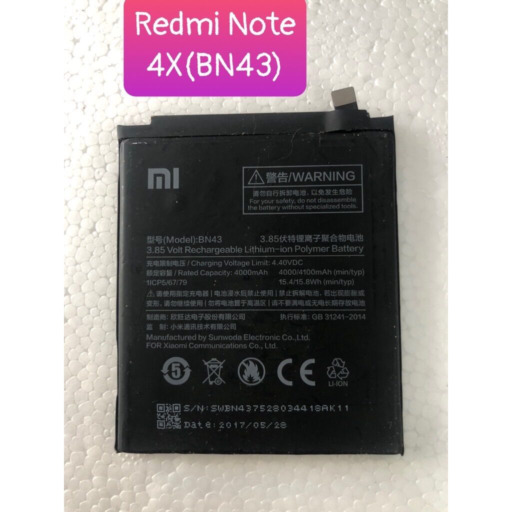 Pin BN43/Redmi Note 4X(Hàng zin bóc máy)--Xiaomi