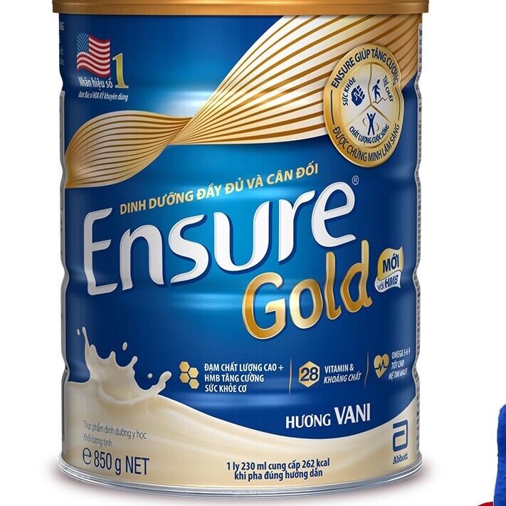 Sữa bột Ensure Gold hương vani 850g date mới