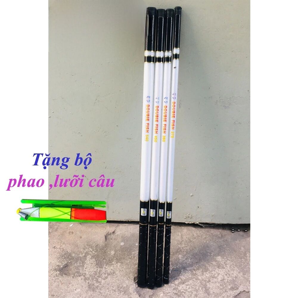 Cần câu tay carbon double fish, cần câu cá trắng, cần câu đài chính hãng