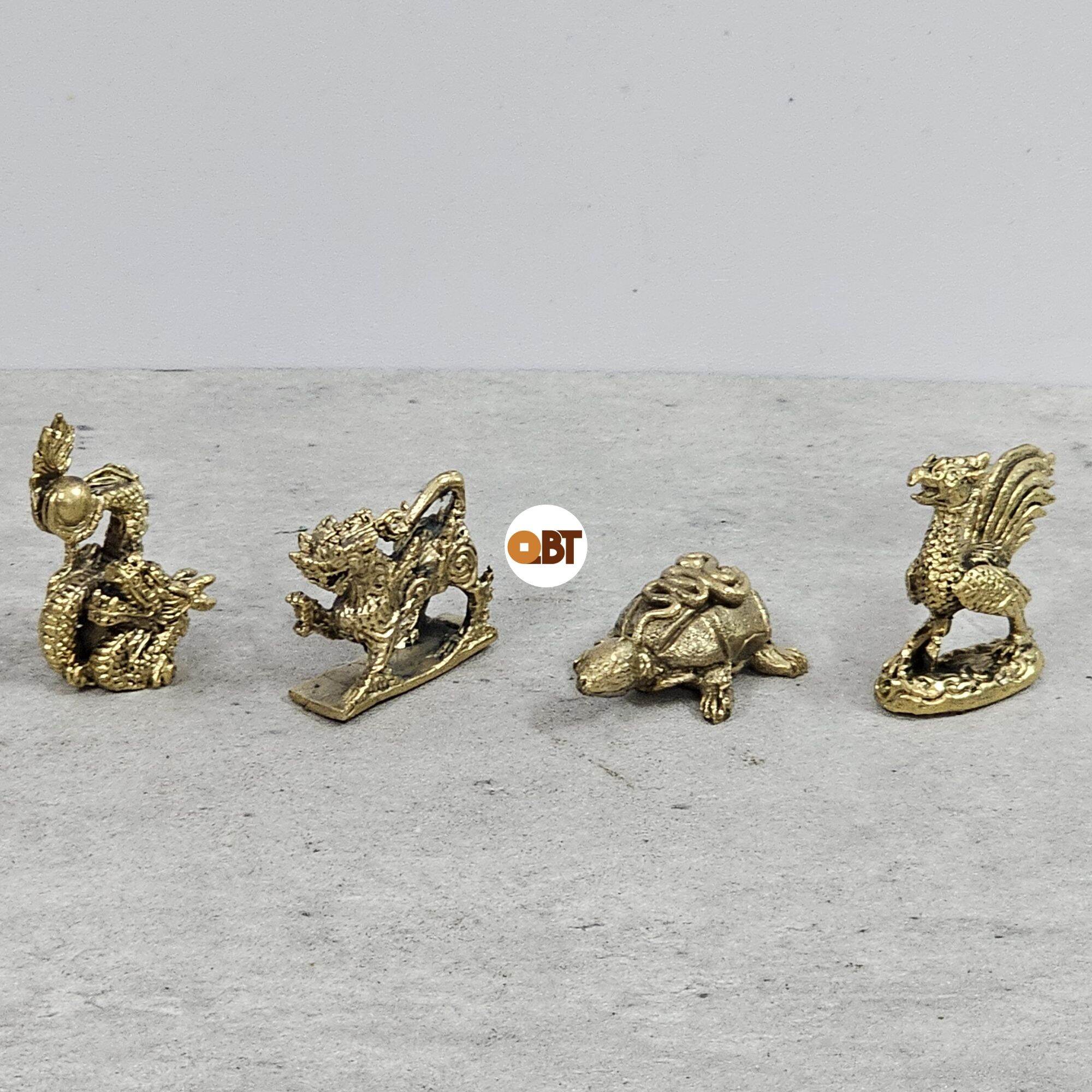 Bộ tứ linh bằng đồng mini - Long Lân Quy Phụng