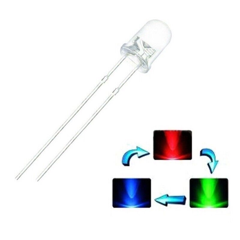 Combo 10 đèn led nhấp nháy 7 màu siêu sáng phi 5mm 2 chân