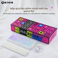 Gravastar | Bộ bàn phím cơ không dây và chuột Gaming Layout 75% trong suốt tông màu hồng cho nữ