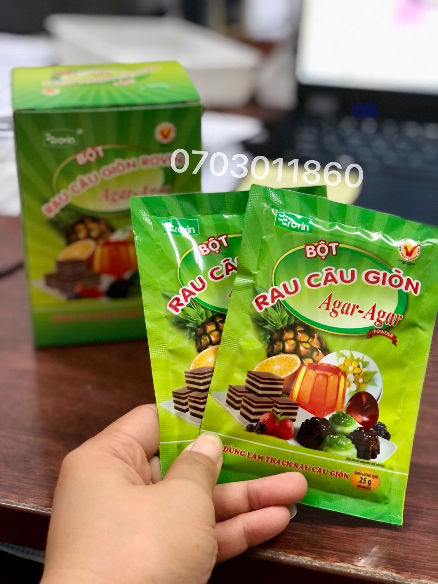 Bột rau câu giòn RoVin Agar-Agar Hoàng Yến