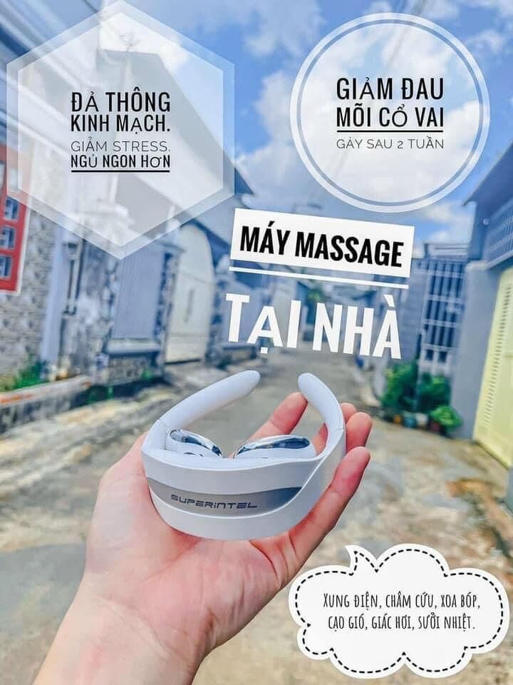 MÁY MASSAGE CỔ SUPERINTEL. SẴN 2 MÀU