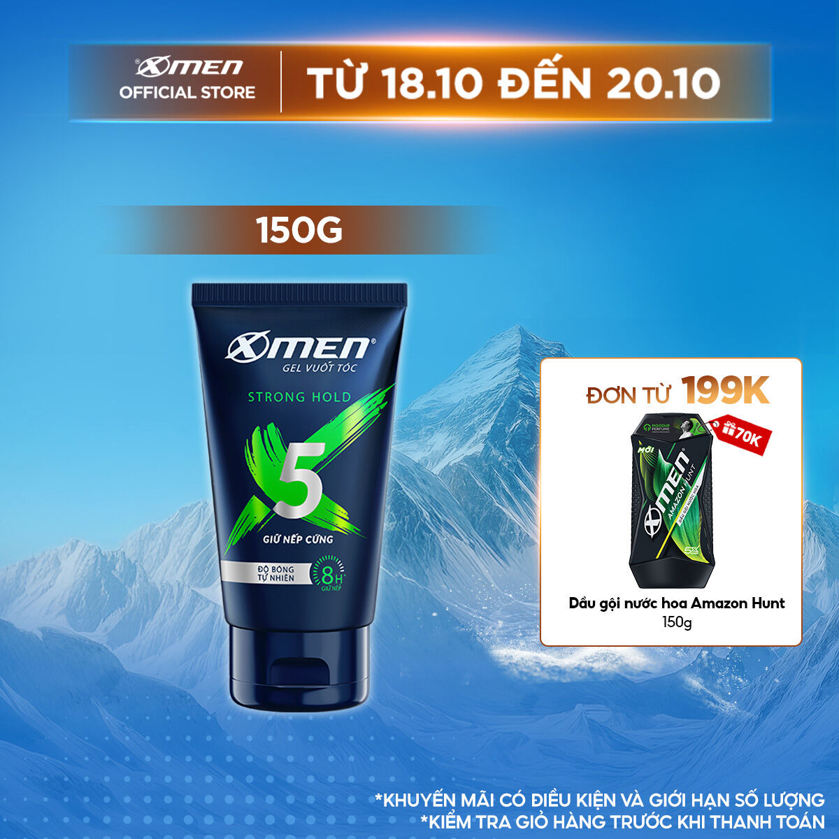 Gel vuốt tóc X-men Cứng tóc 150g - Strong Hold
