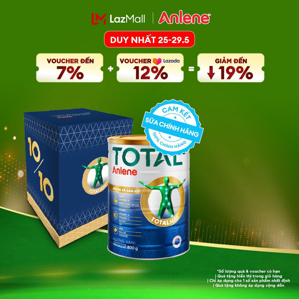 [Voucher giảm đến 26%]Quà Tặng - Sữa Bột Bổ Sung Dinh Dưỡng Anlene Total 10 Lon 800G
