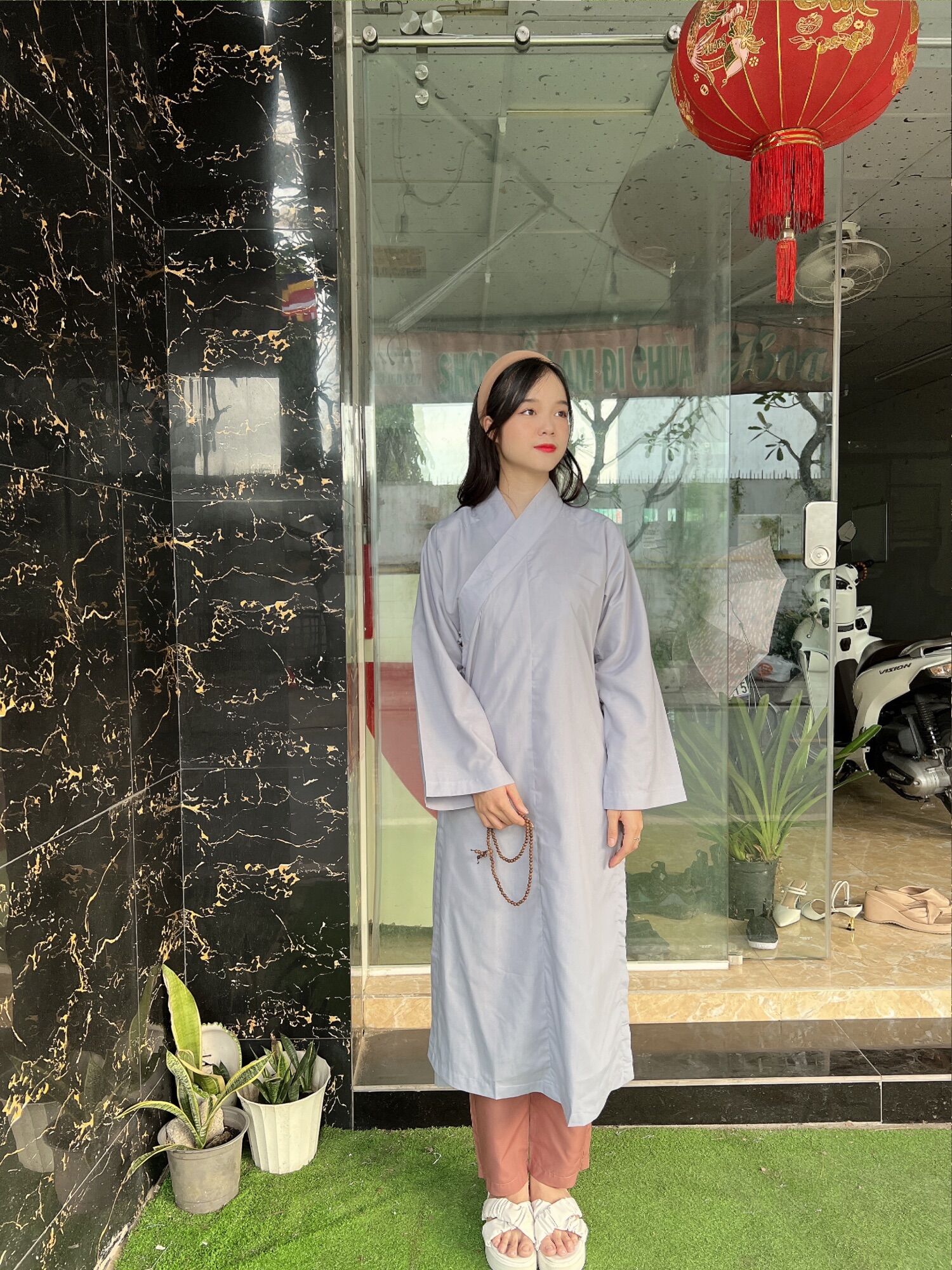 [HCM]Áo tràng ( áo choàng ) tụng kinh  thắp nhang lễ chùa