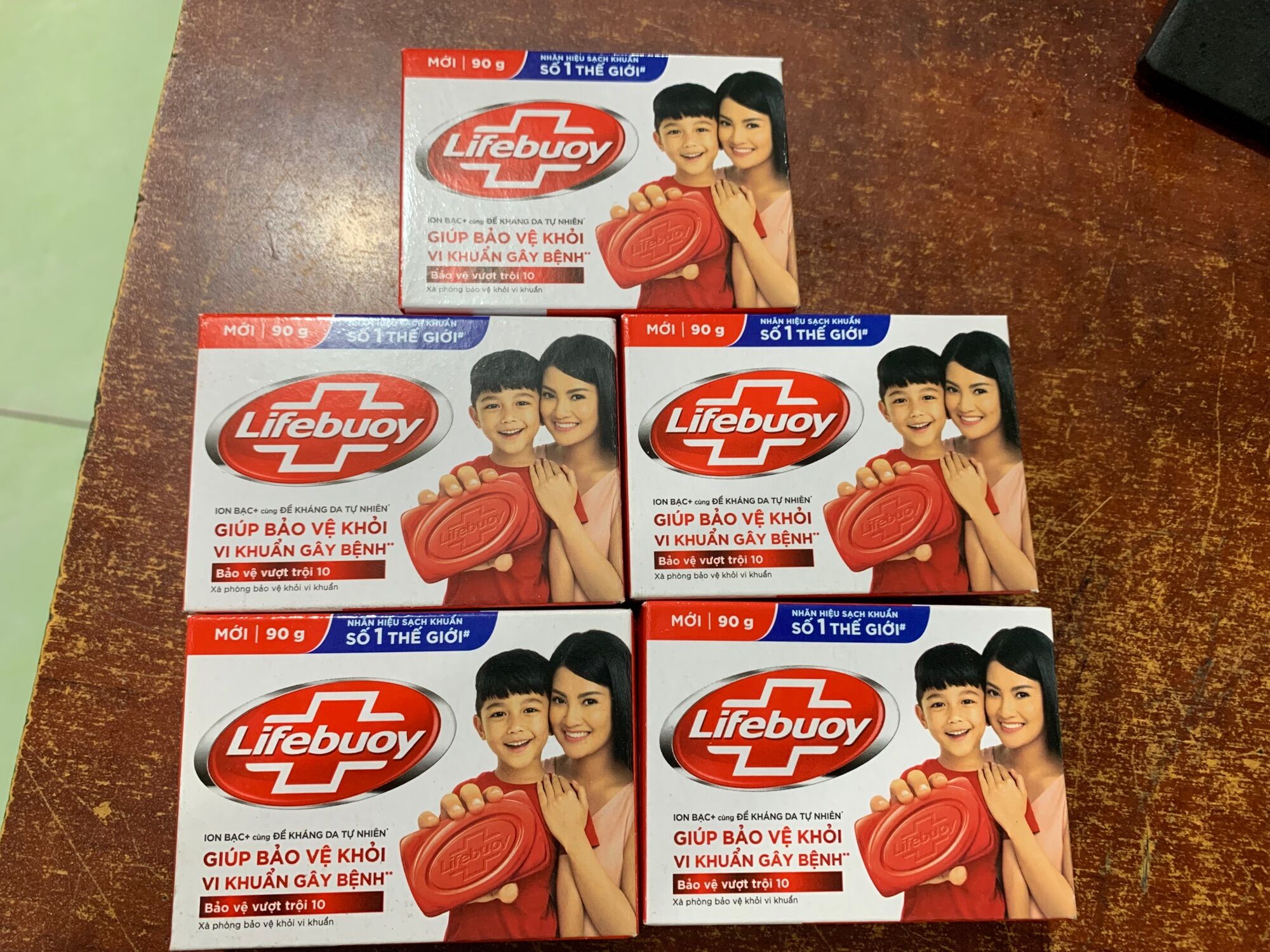 Xà bông thơm diệt khuẩn Lifeboy mới 90g combo 5 cục đỏ