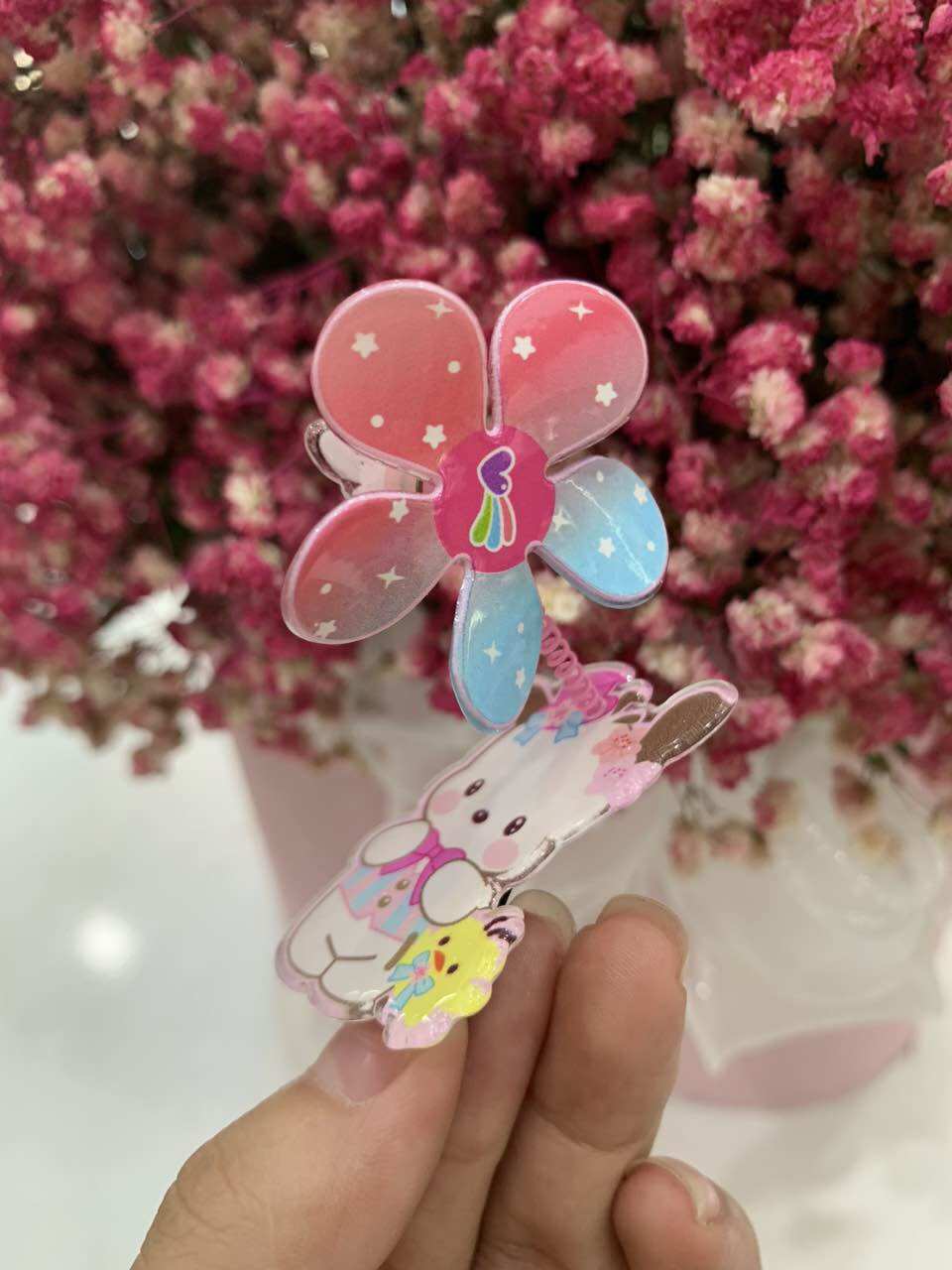 Kẹp tóc bé gái lò xo thú hoạt hình siêu dễ thương