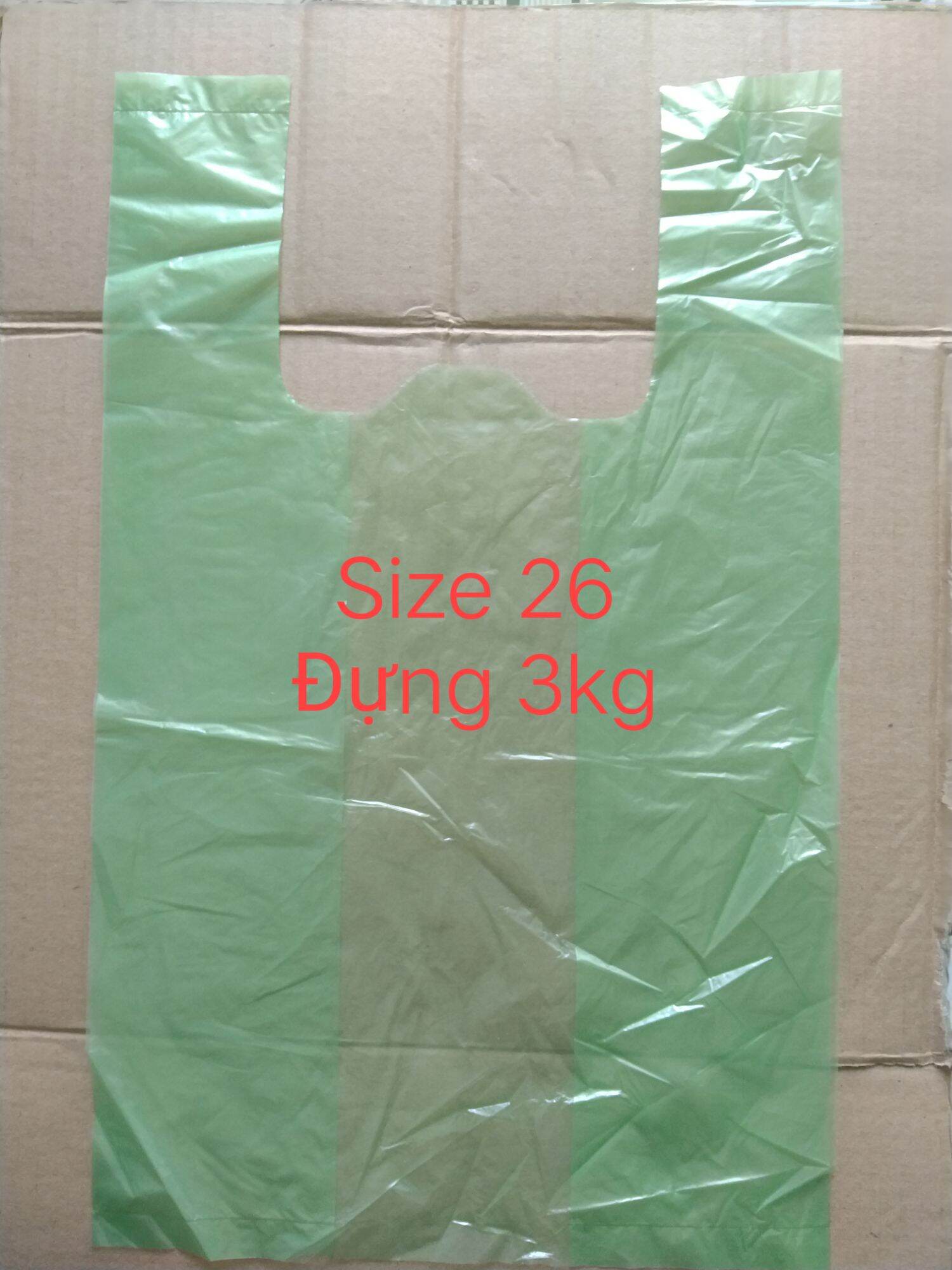 (500gr) Túi nilong 2 quai size 26 đựng 3kg, túi PE dẻo dai, không mùi