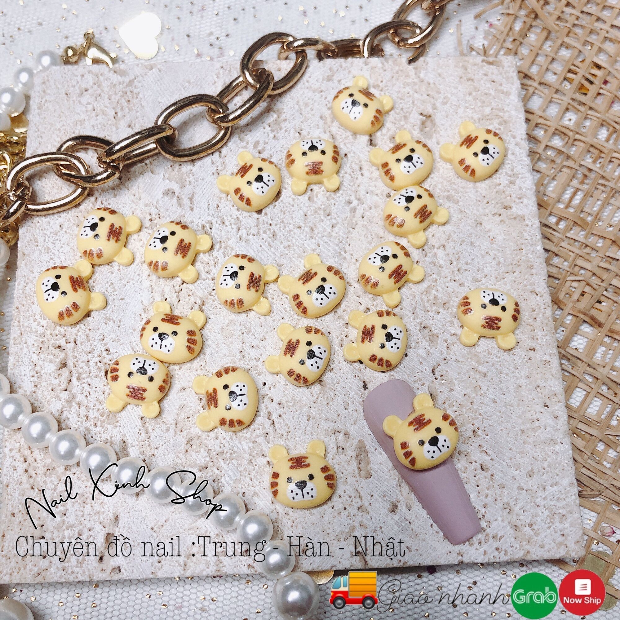 Charm hổ con , mèo , thần tài cute ... trang trí nail tết