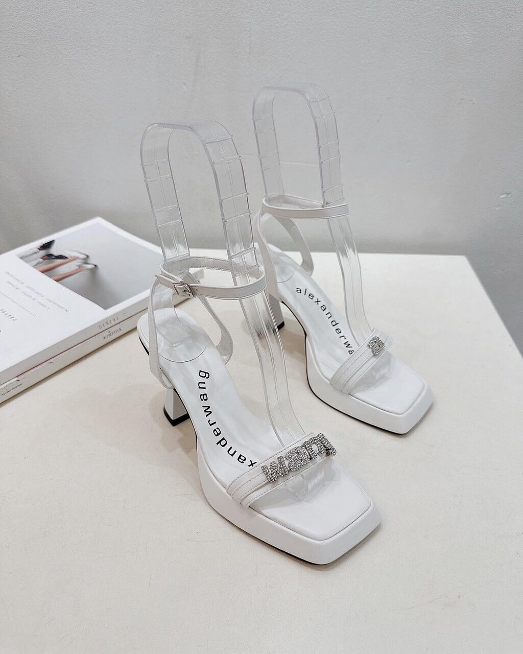 Giày Sandal cao gót Alexander wang đế đúp cao 10cm nhiều màu sắc trơn siêu xinh hàng fullbox thiết kế Letty shoes