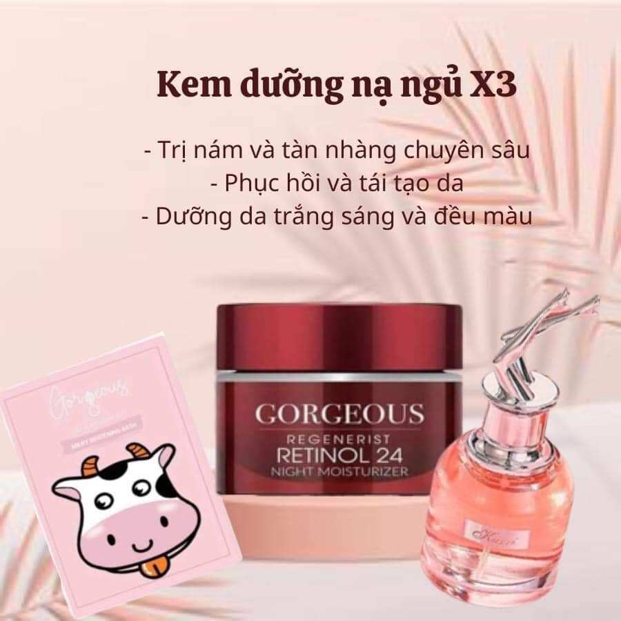 kem dưỡng nạ ngủ 3x CORCEUS nám tàn nhang chuyên sâu-phục hồi và tái tạo da-dưỡng da trắng sáng và đều màu