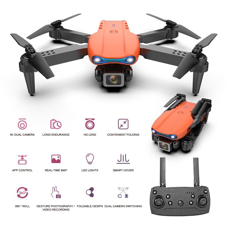 Flycam E99/K3, có 2 camera 4K , pin 1800mah ( tặng túi đựng)