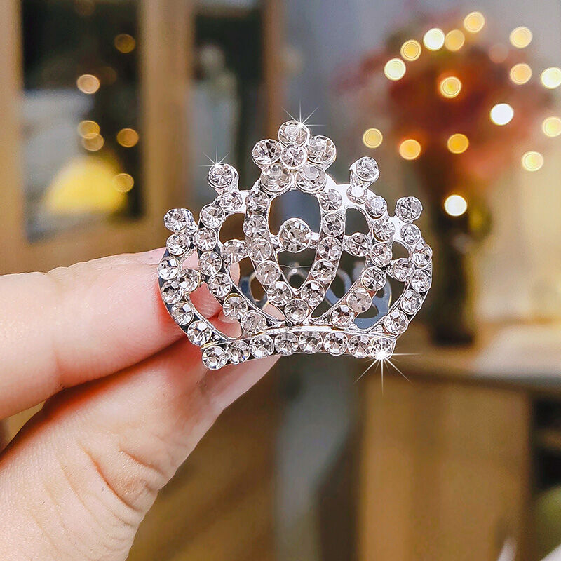 Phụ kiện tóc vương miện trẻ em kẹp tóc vương miện tiểu vương miện sinh nhật bé gái công chúa phụ kiện tóc em bé lược tóc kẹp tóc bé gái