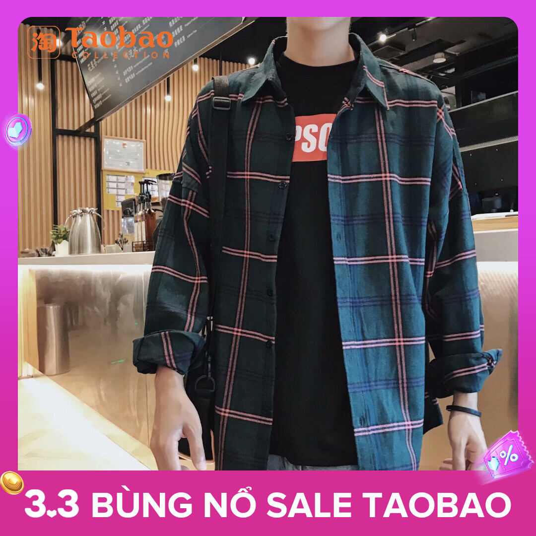 Áo sơ mi xuân thu áo sơ mi ca rô kiểu nhật phong cách hồng kông thanh thiếu niên tay dài nam áo khoác instagram sành điệu học sinh đẹp trai phong cách hàn quốc