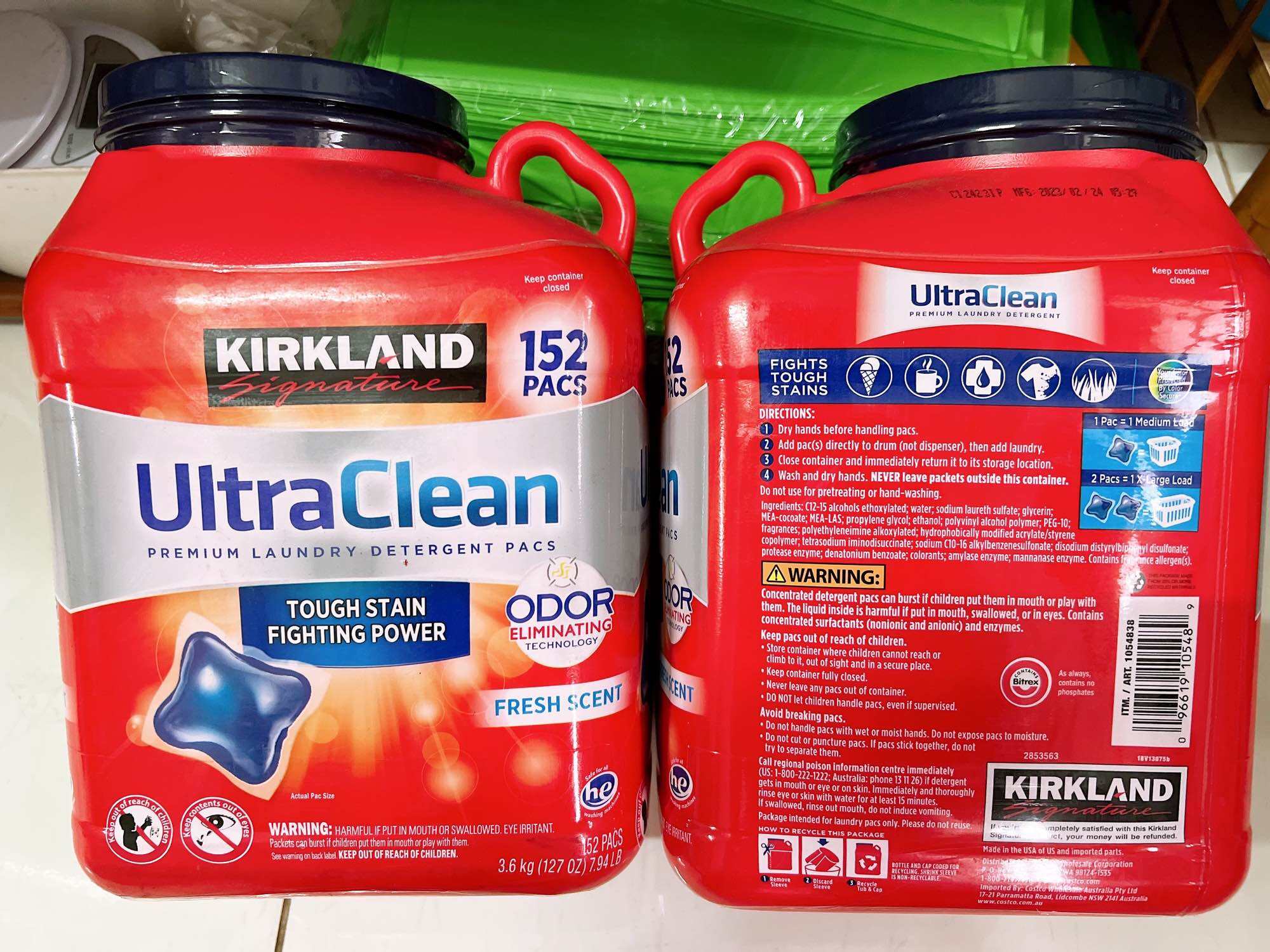 Viên giặt Kirkland Signature Ultra Clean 152 viên của Mỹ.
