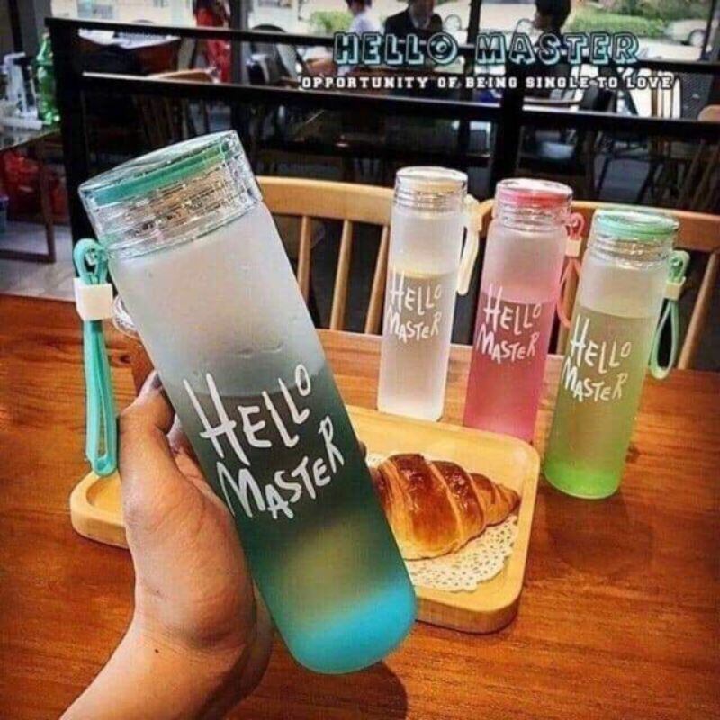 Bình đựng nước thủy tinh hello master 300ml