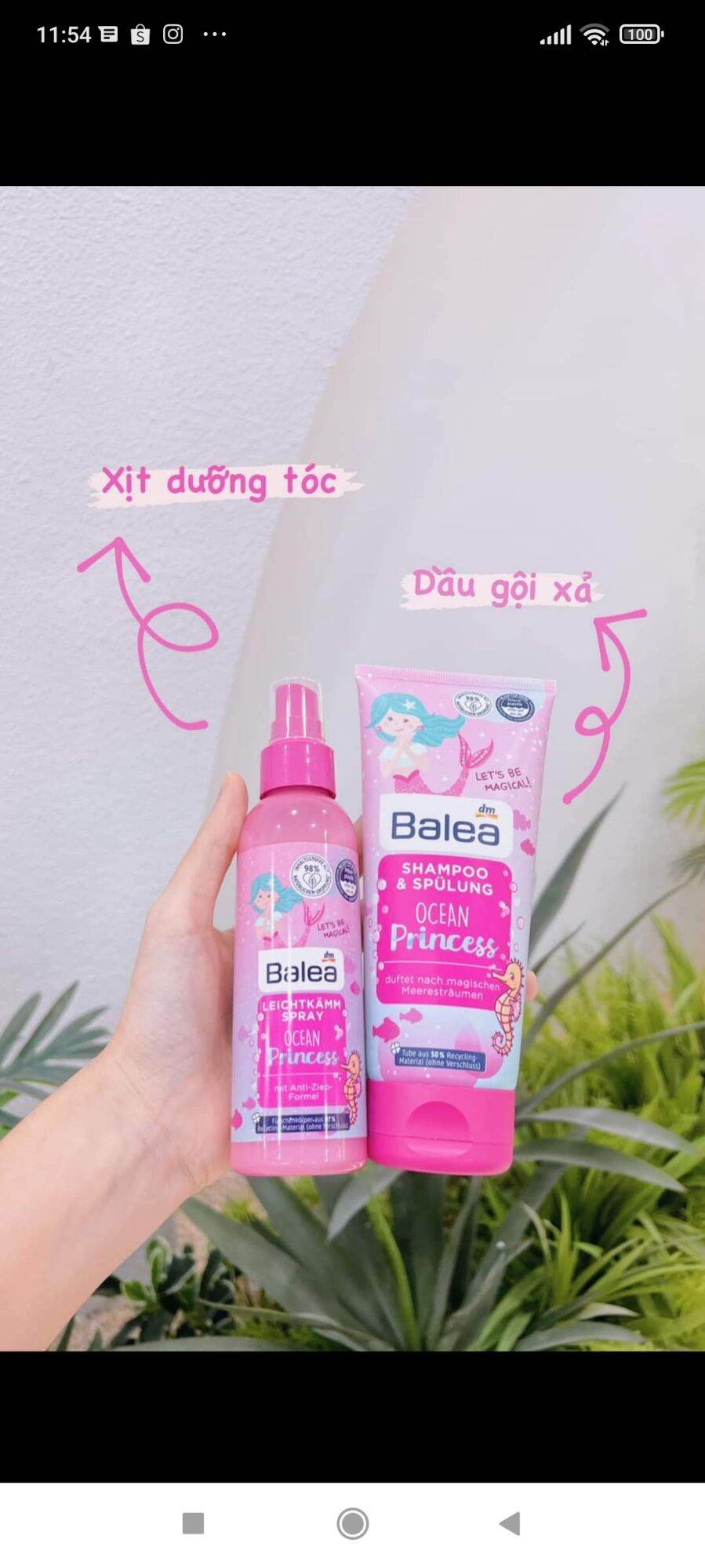Bộ Dưỡng tóc và son cho bé Balea