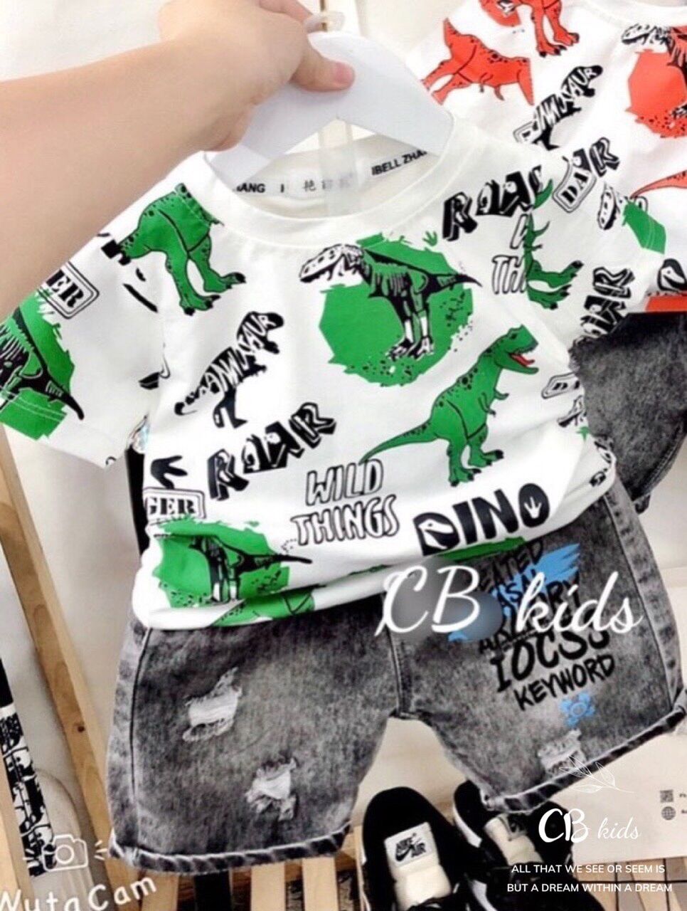 Sét áo thun cotton + quần bò siêu dễ thương cho bé trai 😘😘😘
