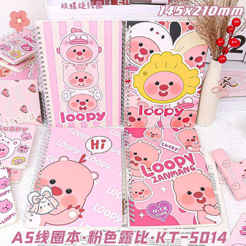 1 sổ lò xo loopy a5 dùng làm sổ nhật ký - số tay - sổ ghi chú dễ thương