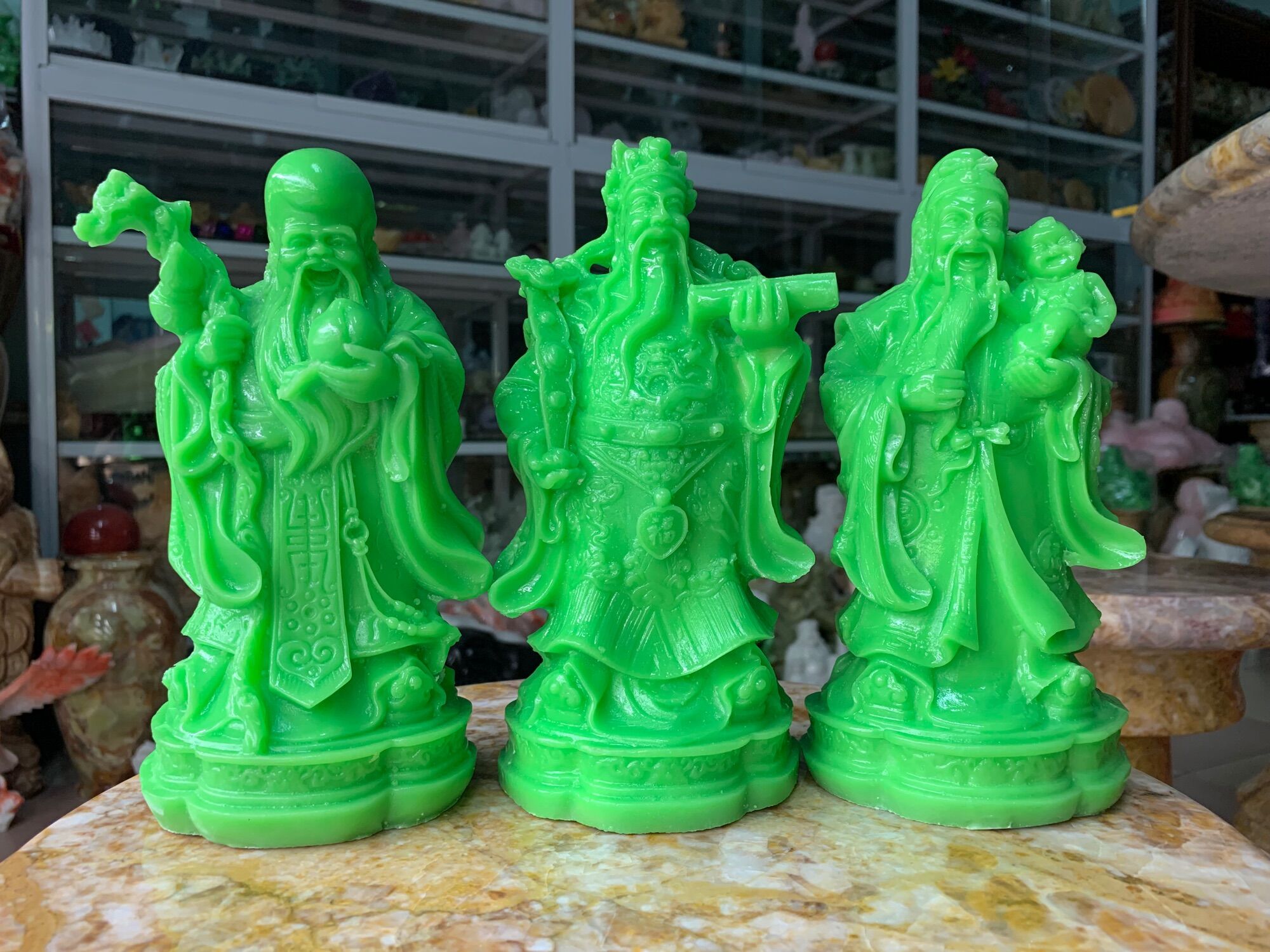 Bộ Tam Đa (Phúc Lộc Thọ) Đá Đúc - cao 20cm