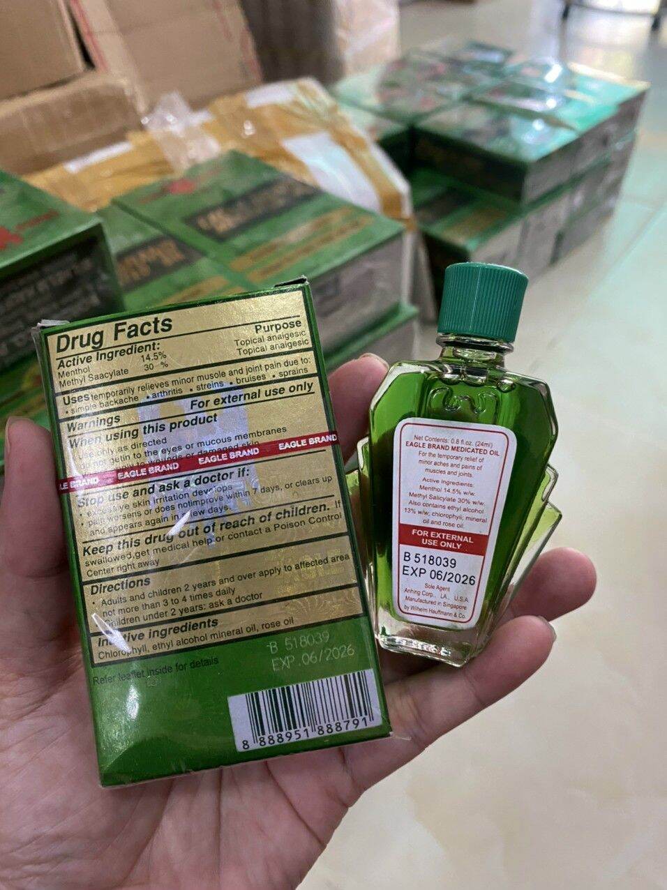 4 CHAI DẦU XANH 2 NẮP SINGAPORE 24ML