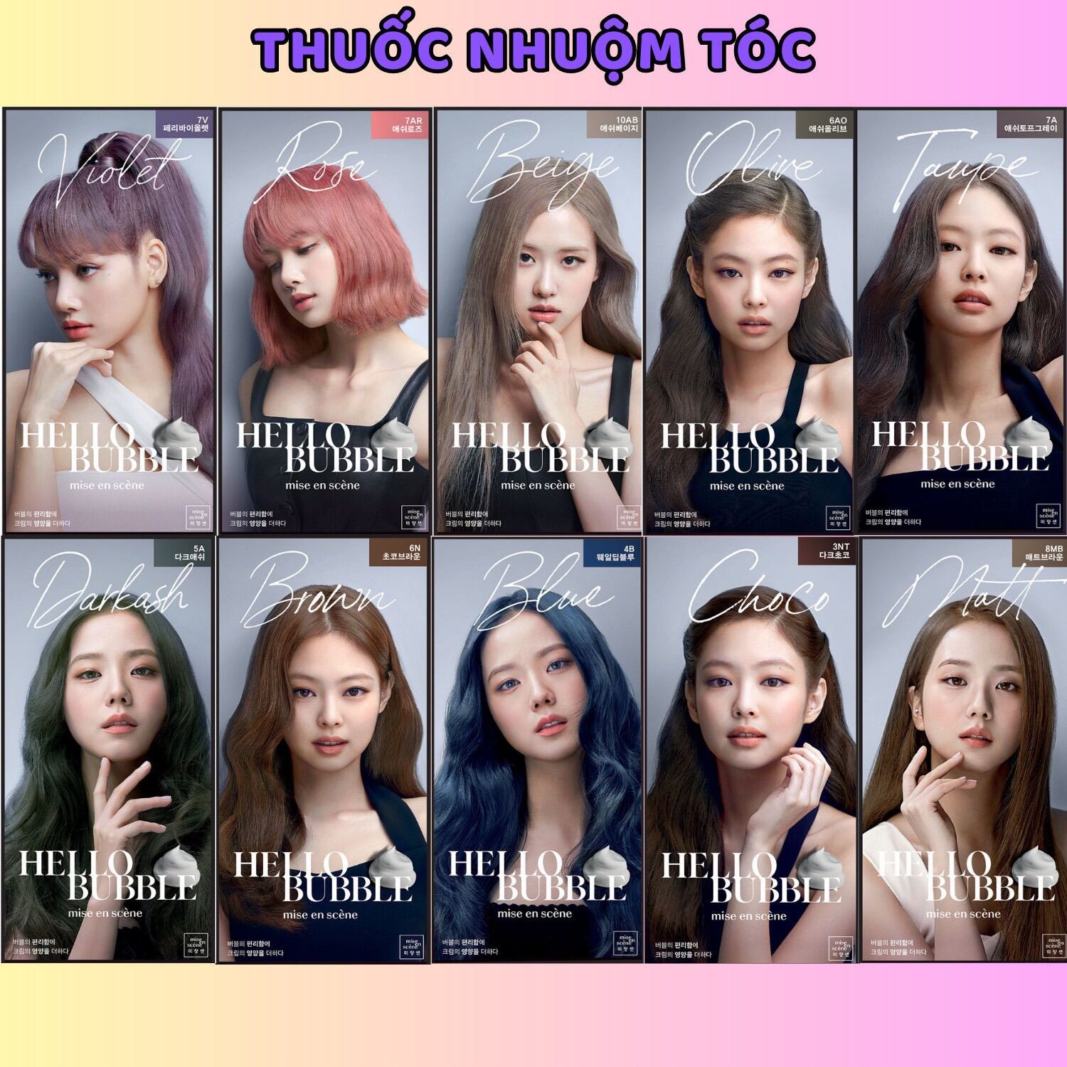 [HCM]Thuốc nhuộm tóc tạo bọt Hello Bubble Miseen Scene