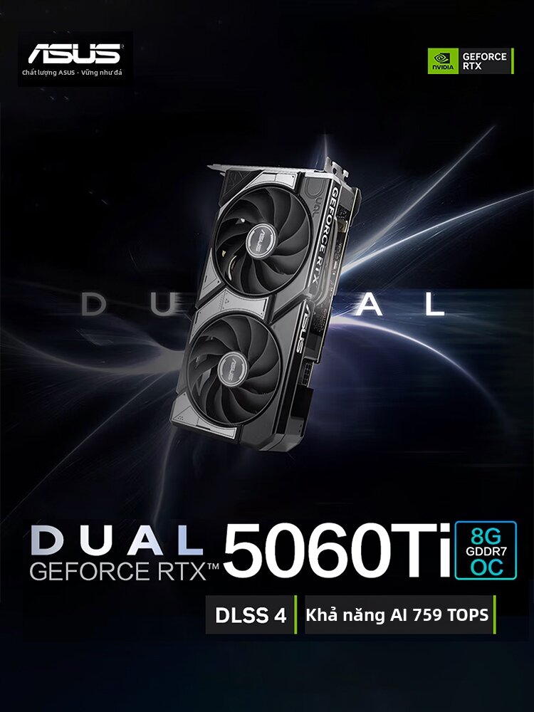 ASUS | RTX5060Ti 8GB Video Card TI600 1TB SSD 9700X CPU Giá 32,170,000 Đồng*Miễn phí vận chuyển