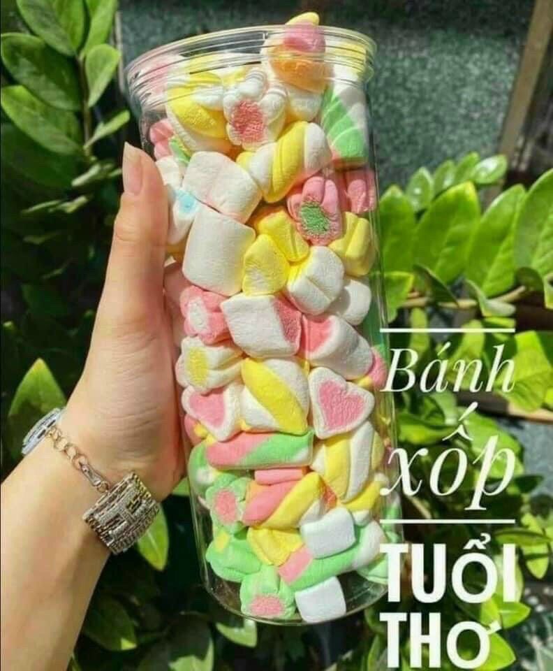 Kẹo bông marshmallow mix sẵn hủ 250gr