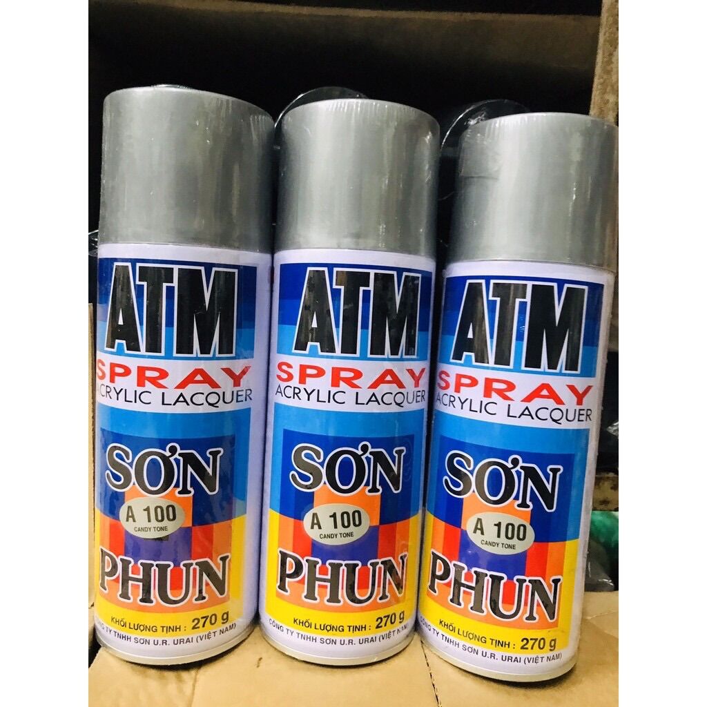 Sơn phun sơn xịt nhũ bạc ánh kim A100