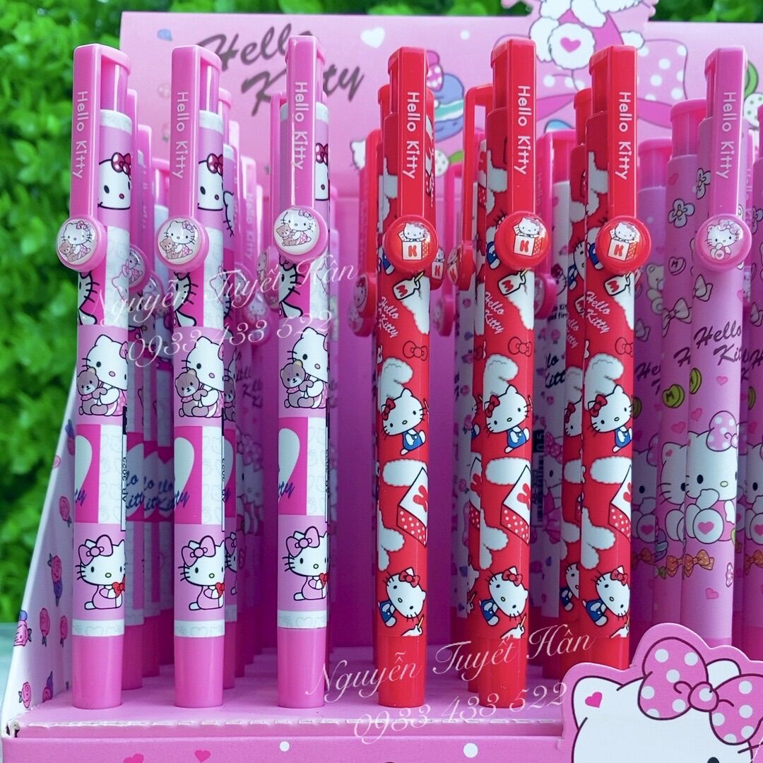 Bút viết bi mực xanh Hello Kitty
