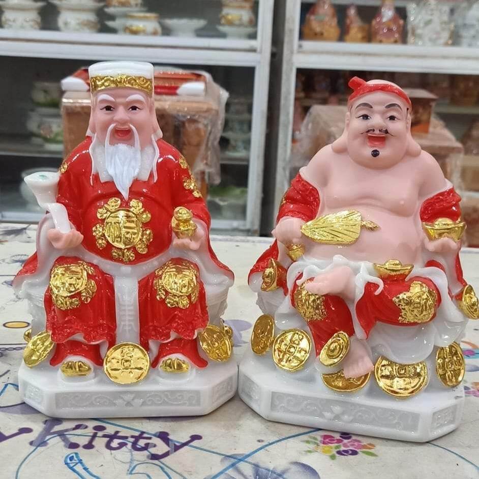 Bộ tượng thần tài thổ địa đá