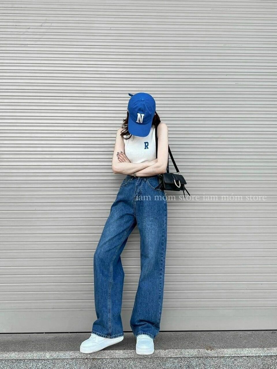 Baggy Jeans Lưng Cao Ống Suông Basic