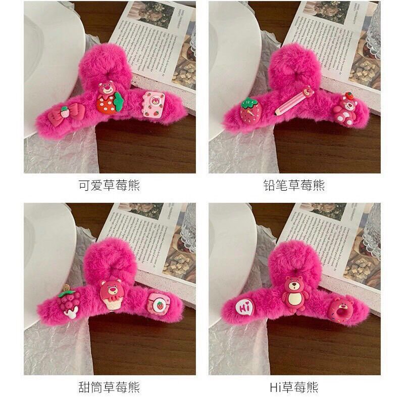 Kẹp tóc càng cua bông gấu dâu lotso