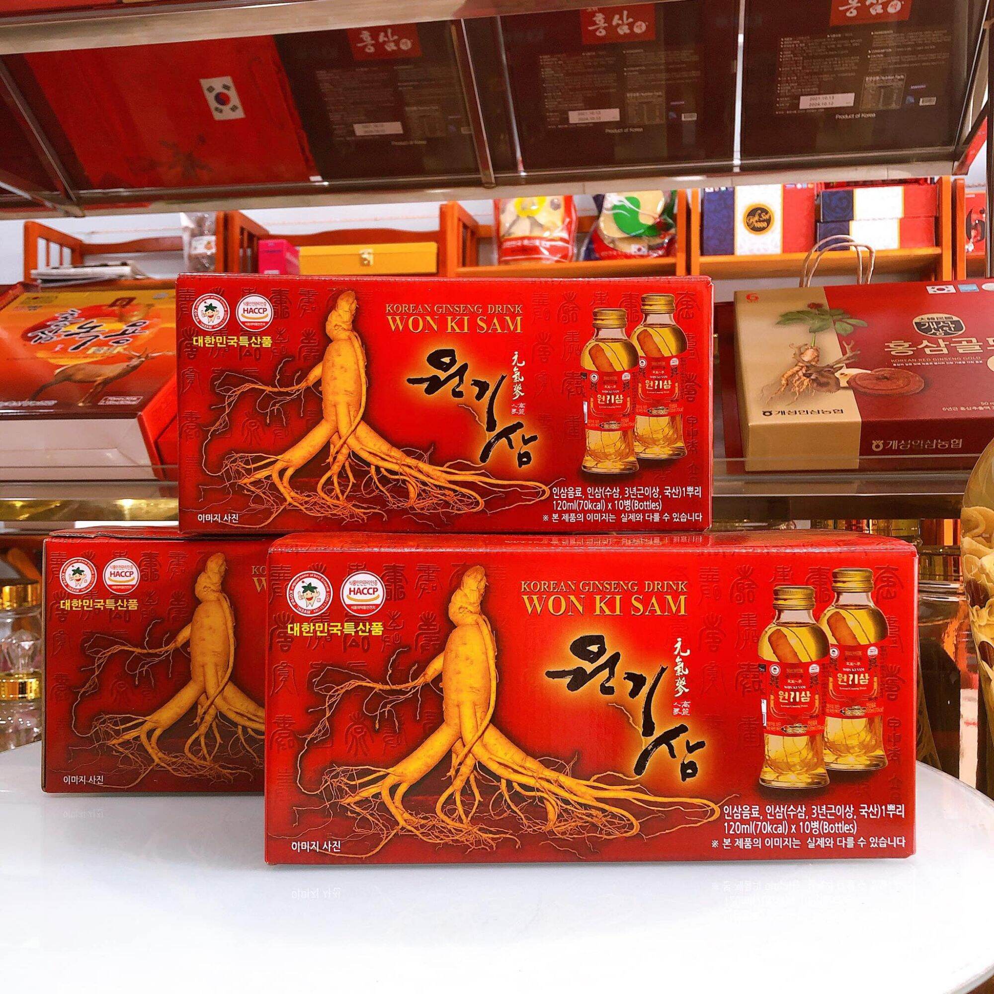 Nước Hồng sâm có củ Wonkisam 10 chai x 120ml